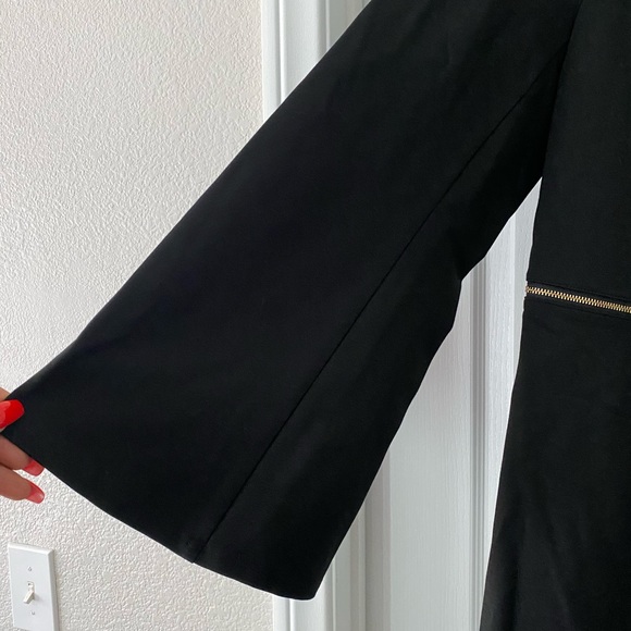 IMAN Global Chic Convertible Bell-Slv Ponte Blazer BLACK 1X NEW with Zipper - Picture 3 of 9